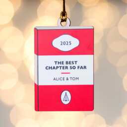 Personalised Book Cover Christmas Tree Decoration, 2025 Keepsake Bauble Gift For Couple, Bookish - thumbnail 1