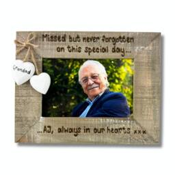 Missed But Never Forgotten - Memorial Wedding Day Loss Remembrance Personalised Driftwood Photo Frame Mum Dad Nan Grandad - thumbnail 2
