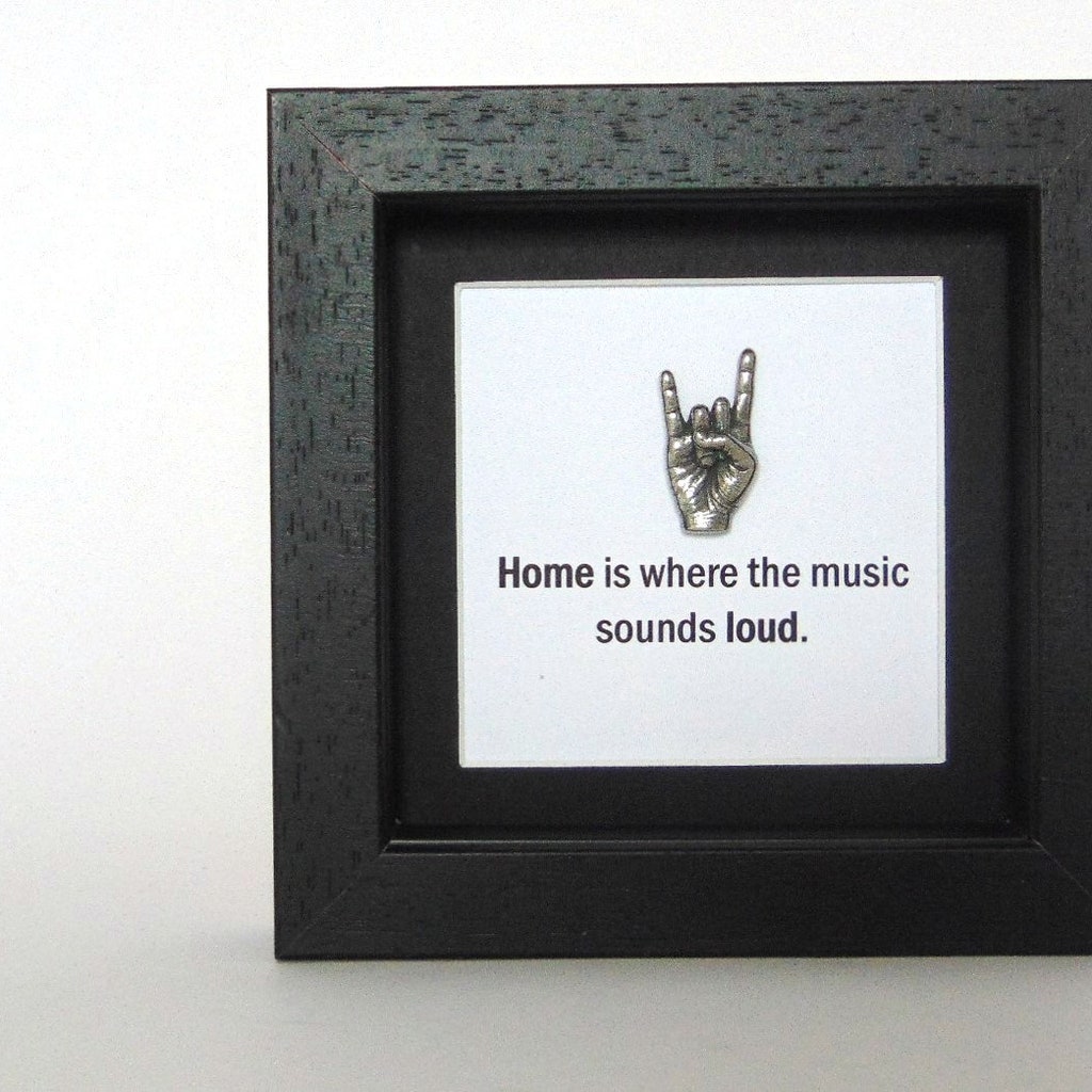 Rock On Gift- Framed On Sign Print Heavy Metal Gift For Dad