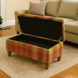 Chesterfield Velvet Storage Ottoman Argyle Fabric, Handmade in UK - thumbnail 3