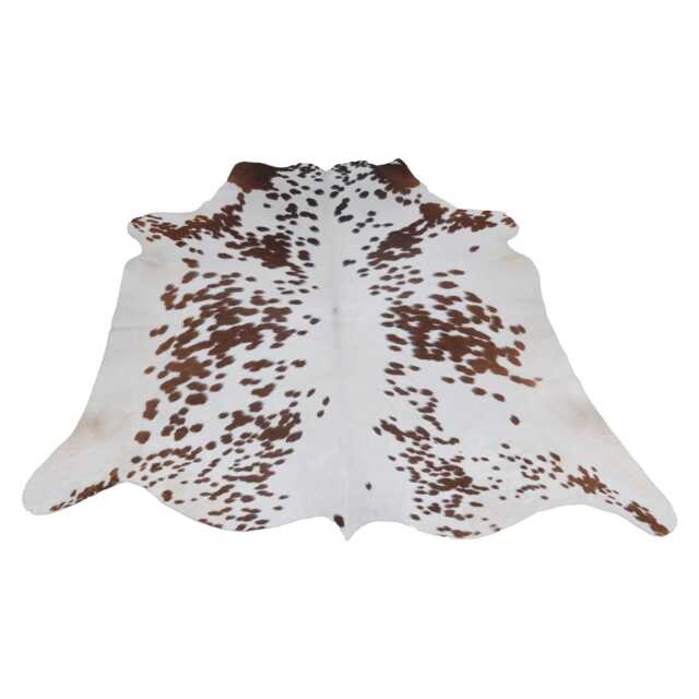 Authentic Medium Dark Brown & White Cowhide Rug - Luxurious Hair-On Leather For Sophisticated Spaces - 54x57 Inches - image 1