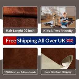 Authentic Medium Dark Brown & White Cowhide Rug - Luxurious Hair-On Leather For Sophisticated Spaces - 54x57 Inches - thumbnail 3