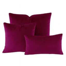 Fuchsia Pink Velvet Cushion Covers - Soft Matt Velvet, Size Choice, Square & Lumbar Pillows
