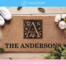 Custom Monogram Doormat - Personalized Door Mat Housewarming Gift New Home Closing Wedding Christmas - thumbnail 1