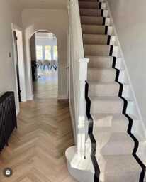 Stitched Taped Edge Stair Runner Beige 8M - thumbnail 2