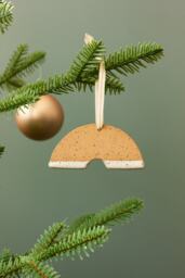 Speckled Sunrise Ceramic Ornament [Hand-Dipped Glaze Ornament, Handmade Ceramic, Christmas Modern Holiday Decor, Stocking Stuffer]