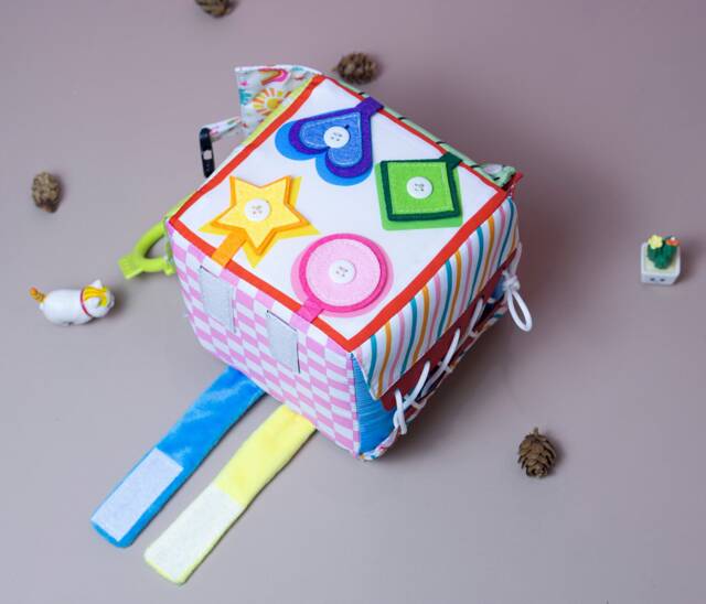 Montessori Soft Activity Fabric Cube Sensory Learning Toy For Toddlers - image 1