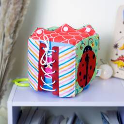 Montessori Soft Activity Fabric Cube Sensory Learning Toy For Toddlers - thumbnail 3