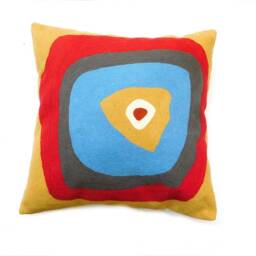 Zaida Kandinsky Elipse Mustard/Brown Cushion Pillow 18