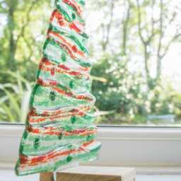 xl Glass Christmas Tree Red Green 32cm - 12 1/2 - thumbnail 2