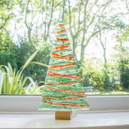 xl Glass Christmas Tree Red Green 32cm - 12 1/2 - thumbnail 3