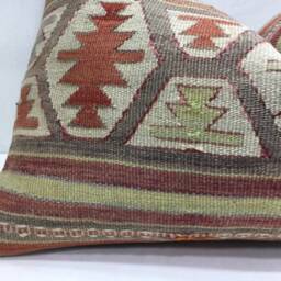 Vintage Kilim Pillow Cover, Turkish Home Decor - 16x24 - thumbnail 3