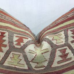 Vintage Kilim Pillow Cover, Turkish Home Decor - 16x24 - thumbnail 2