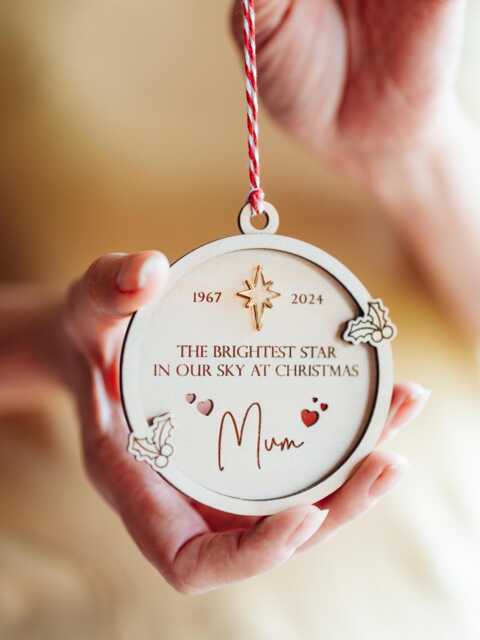 Unique Personalised Memorial Bauble For Christmas - in Loving Memory Family & Friends Sympathy Gift Festive Remembrance Decoration - image 1