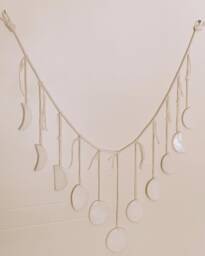 Handmade Porcelain Moon Phase Wall Hanging - Minimalist Boho Decor