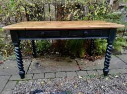 Painted To Order Vintage Dining Tables Painted Legs & Refurbished Top - Please Contact Me With Postcode For A Shipping Quote - thumbnail 1