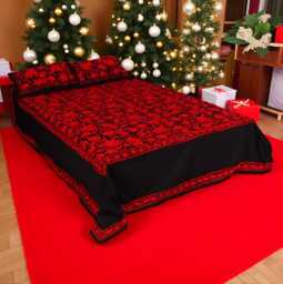 Embroidered Bedspread Cotton Bedding Set With Pillow Cases