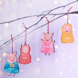 Personalised Pigs in Blankets Family Christmas Decorations - thumbnail 1