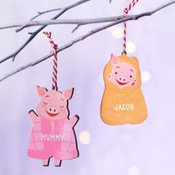 Personalised Pigs in Blankets Family Christmas Decorations - thumbnail 2