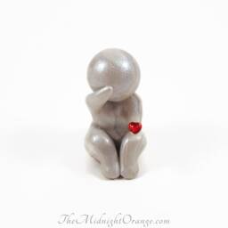 Sandplay Miniature Figurine - Hand Sculpted Emotions Figurine By The Midnight Orange Made To Order - thumbnail 2