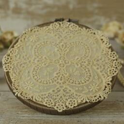 Lace Embroidery Hoop Decor Rustic Chic Wall Art - thumbnail 3