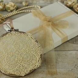 Lace Embroidery Hoop Decor Rustic Chic Wall Art - thumbnail 4