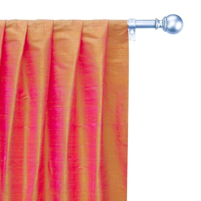 Gold & Pink 100% Pure Silk Dupioni Curtain Panels - Rod Pocket, Grommet, Box Pleat, Three Pinch Tab Top & Plain Ring Top - image 1