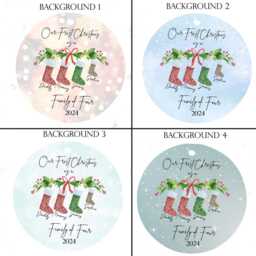 Personalized First Christmas Ornament, Decor, Baby Christmas, Our As Family, Gift - thumbnail 3