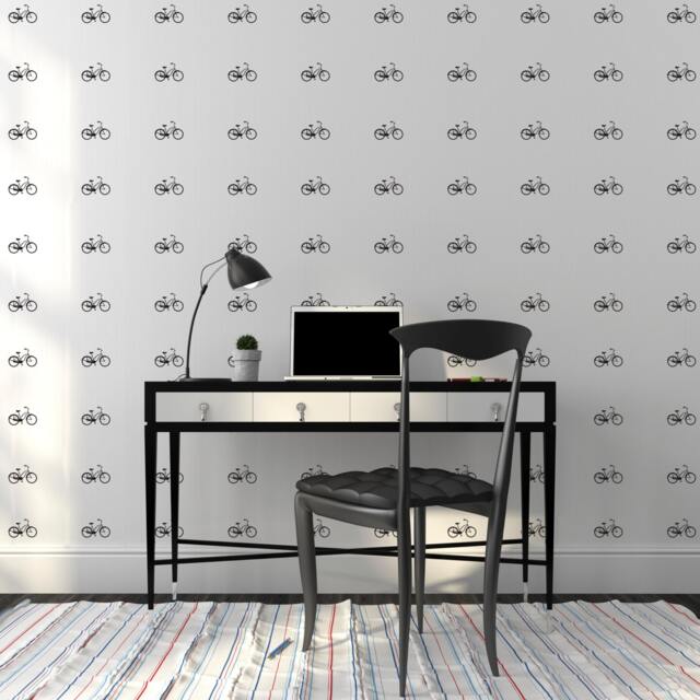 Bicycle Wall Decal Pattern - Vinyl Bike Stickers For Kids Room - image 1