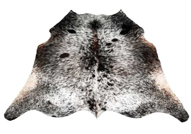 Black & White Cowhide Rug Natural Hair-On Leather - 42x46 Inches - image 1