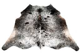 Black & White Cowhide Rug Natural Hair-On Leather - 42x46 Inches