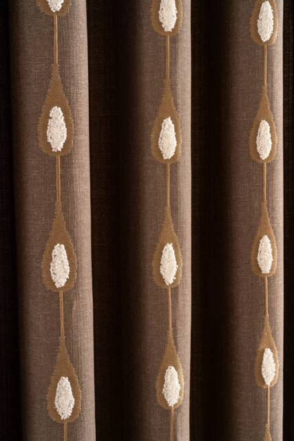 Embroidered Linen Curtains - 2 Colors, Custom Patterned Drapes For Living Room & Bedroom - image 1