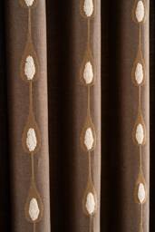Embroidered Linen Curtains - 2 Colors, Custom Patterned Drapes For Living Room & Bedroom - thumbnail 1