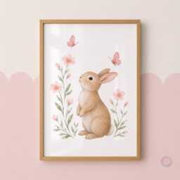 Girls Woodland Nursery Prints - Pink Personalised Print Set Of 3, Animal Bedroom Wall Art - thumbnail 3