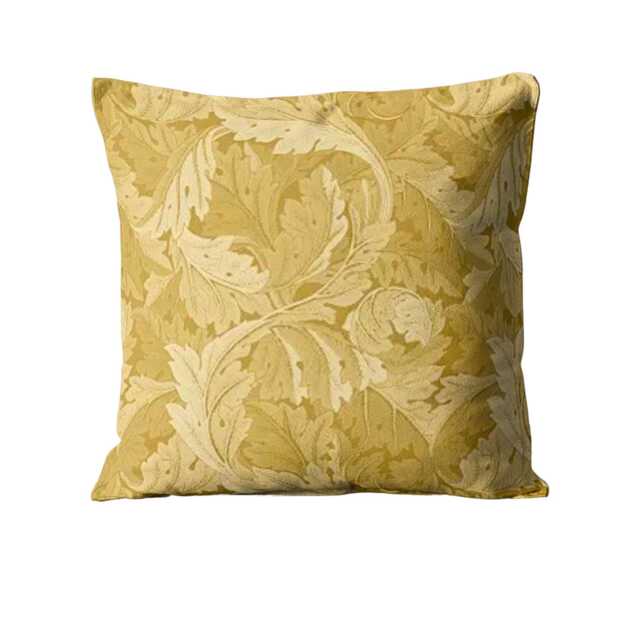 William Morris, Acanthus, Clarke & Clarke, Arts Crafts, Gold, Jacquard Woven Cotton Mix Cushion Cover, Throw Pillow Home Decor - image 1