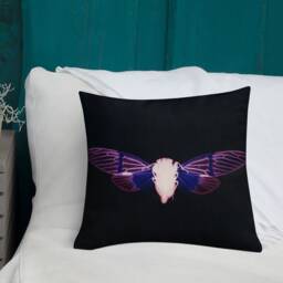 Throw Pillow, Moth Art Print, Housewarming Gift, Gothic Home Decor, Insect Specimen, Dark Academia, Horror Vibe, Taxidermy Cushion - thumbnail 4