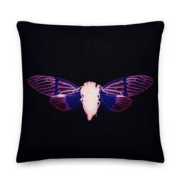 Throw Pillow, Moth Art Print, Housewarming Gift, Gothic Home Decor, Insect Specimen, Dark Academia, Horror Vibe, Taxidermy Cushion - thumbnail 2
