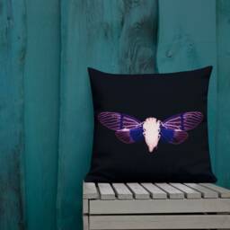 Throw Pillow, Moth Art Print, Housewarming Gift, Gothic Home Decor, Insect Specimen, Dark Academia, Horror Vibe, Taxidermy Cushion - thumbnail 3