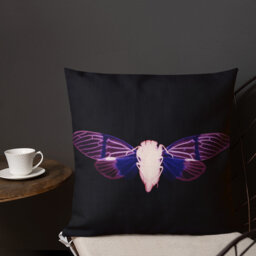 Throw Pillow, Moth Art Print, Housewarming Gift, Gothic Home Decor, Insect Specimen, Dark Academia, Horror Vibe, Taxidermy Cushion