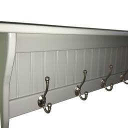 Gray Hallway Coat Rack Shelf Solid Pine Entryway Organizer - thumbnail 2