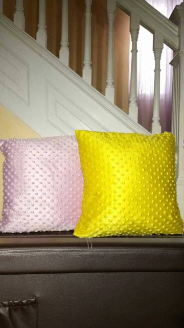 Pillow Cover Dimple Dots-Bubble Plush Candy Pink, Baby Blue, Lemon Yellow, Lime Green, Aqua Solids D??cor Covers - image 1