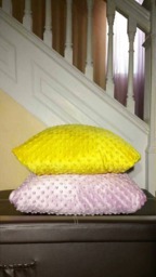 Pillow Cover Dimple Dots-Bubble Plush Candy Pink, Baby Blue, Lemon Yellow, Lime Green, Aqua Solids D??cor Covers - thumbnail 2