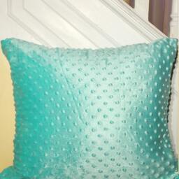 Pillow Cover Dimple Dots-Bubble Plush Candy Pink, Baby Blue, Lemon Yellow, Lime Green, Aqua Solids D??cor Covers - thumbnail 3