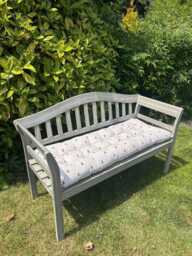 Bumblebee Bee Bench Seat Pad Grey Cushion Outdoor Garden Decor 110cm X 50cm - thumbnail 1