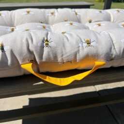 Bumblebee Bee Bench Seat Pad Grey Cushion Outdoor Garden Decor 110cm X 50cm - thumbnail 2