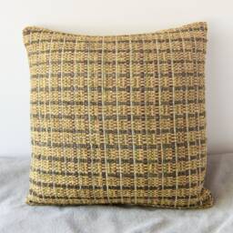 Bellecastle Golden Sienna Honey Woven Pillow 15x15 Decorative Modern Minimalist Home Decor Accent