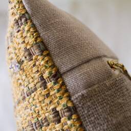Bellecastle Golden Sienna Honey Woven Pillow 15x15 Decorative Modern Minimalist Home Decor Accent - thumbnail 3