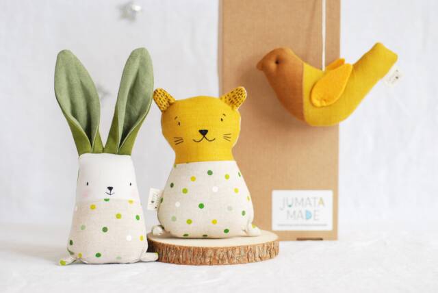 Gift For New Mom, Stuffed Fabric Animal Baby Toys Set - image 1