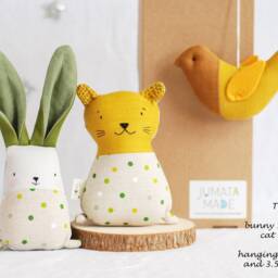 Gift For New Mom, Stuffed Fabric Animal Baby Toys Set - thumbnail 3