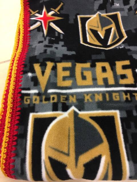Las Vegas Knights Fleece Blanket Crochet Border - image 1